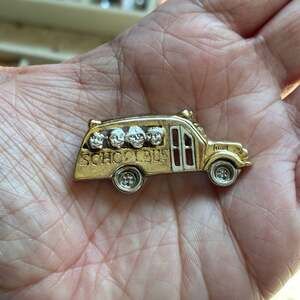 Felice Sterling Silver 925 School Bus Brooch Pin Two-Tone - 12.41g Teacher Gift